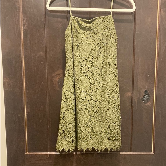 Green Lace Spaghetti Strap Dress - Picture 1 of 3